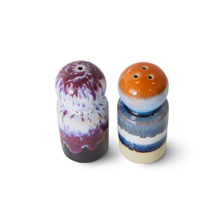 70s ceramics: Pfeffer- und Salzstreuer Stargaze