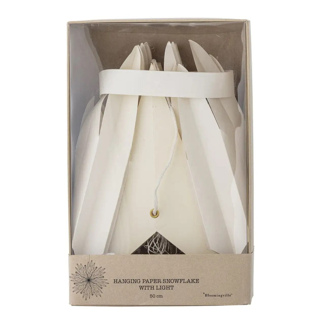Papierstern mit Licht Elijas weiß