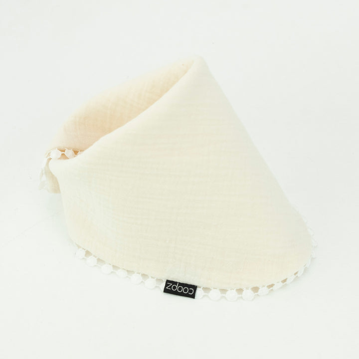 Muslin neckerchief burp cloth with border
