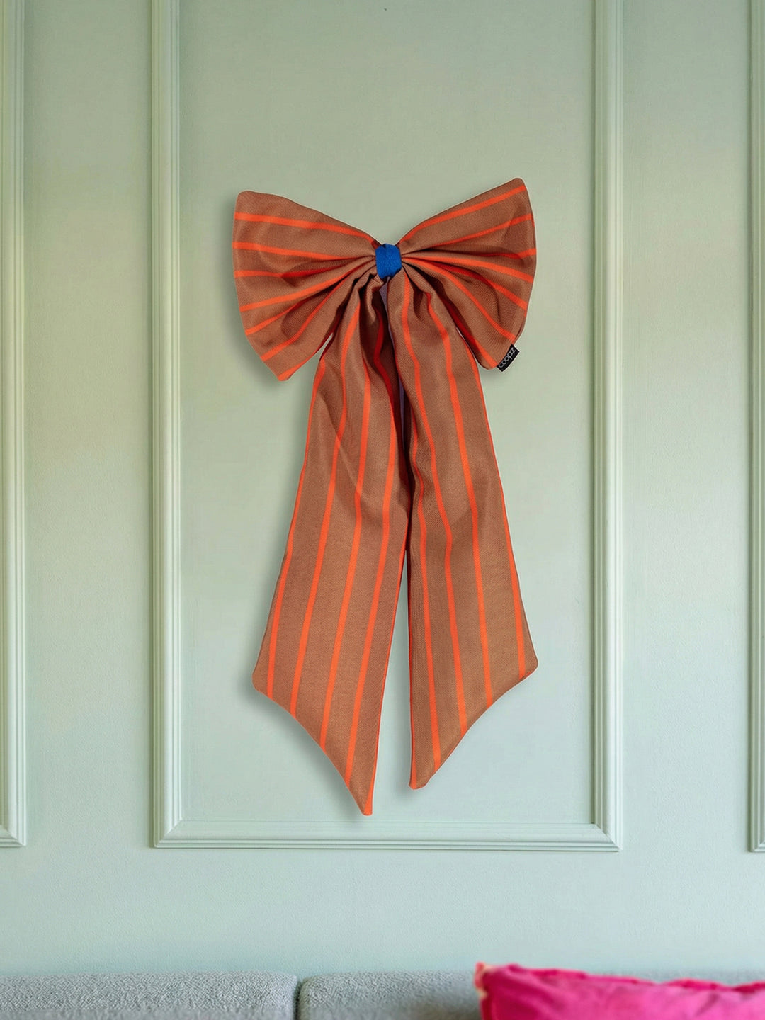 Schleife Canvas braun/orange schmal gestreift