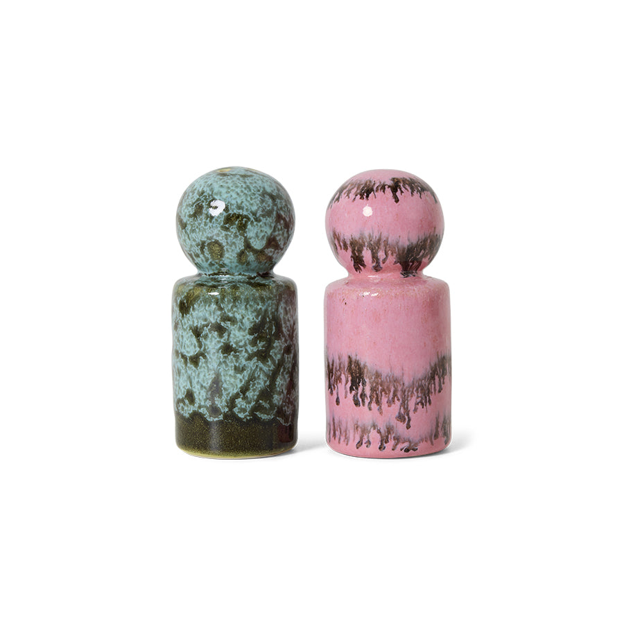 70s Ceramics: Baroque Salt and Pepper Shakers