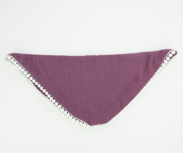 Muslin neckerchief burp cloth with border