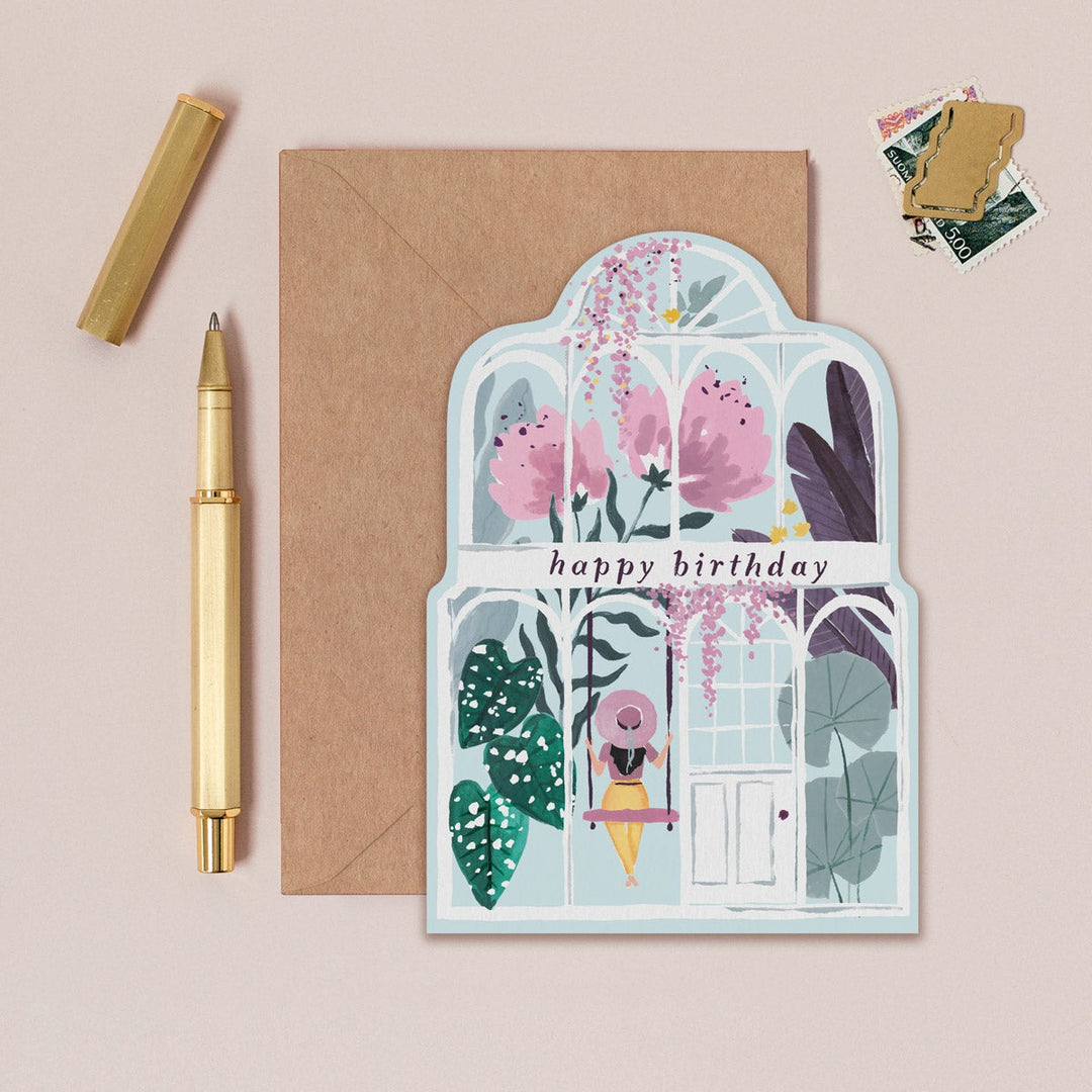 Klappkarte Greenhouse Birthday Card