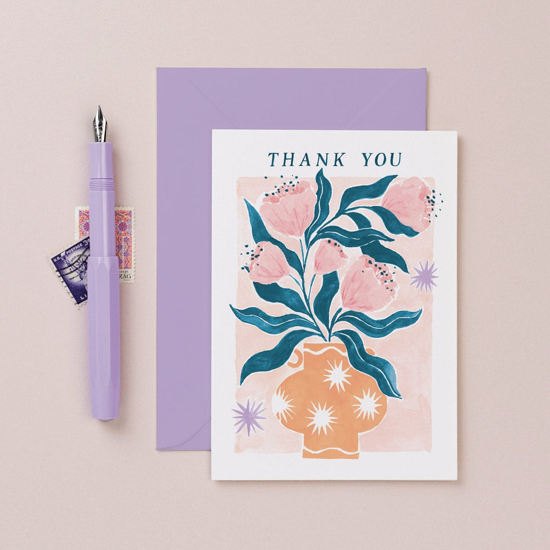 Klappkarte Vase Thank You Card