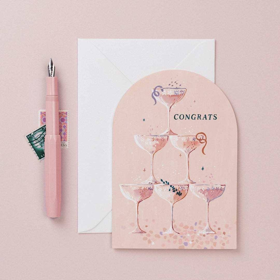 Klappkarte Champagne Congratulations Card
