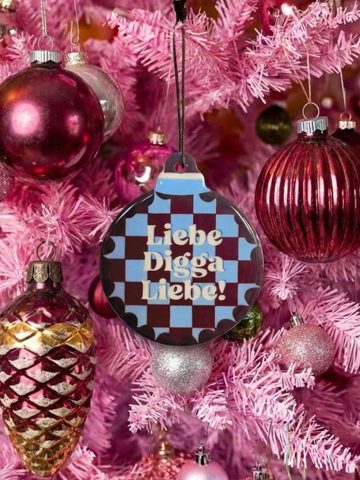 Anhänger Weihnachtskugel Liebe Digga Liebe Keramik