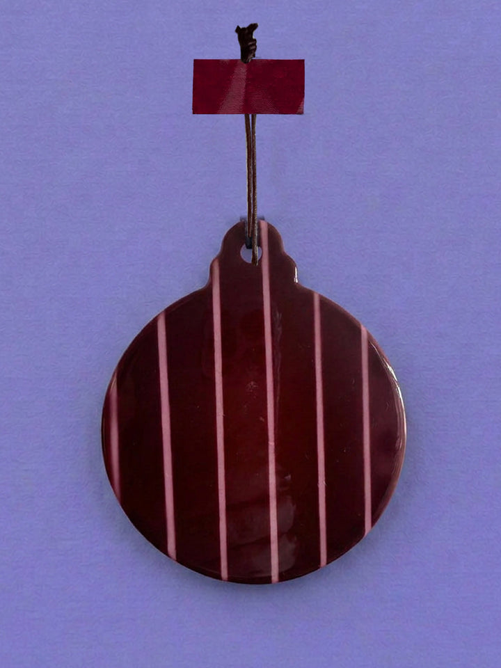 Anhänger Weihnachtskugel Santa Please cash Keramik