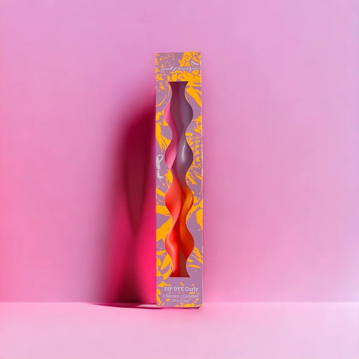 Dip Dye Curly Kerzen 2er set