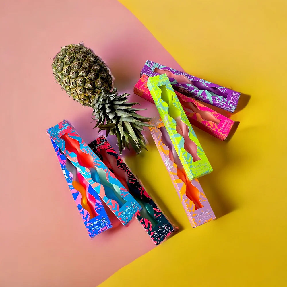 Dip Dye Curly Kerzen 2er set