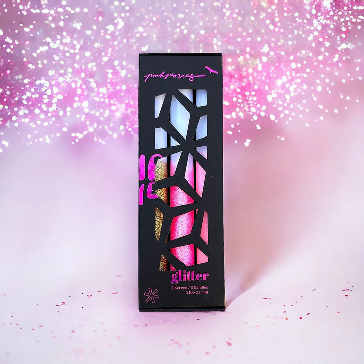 Dip Dye Glitter Kerzen 3er set