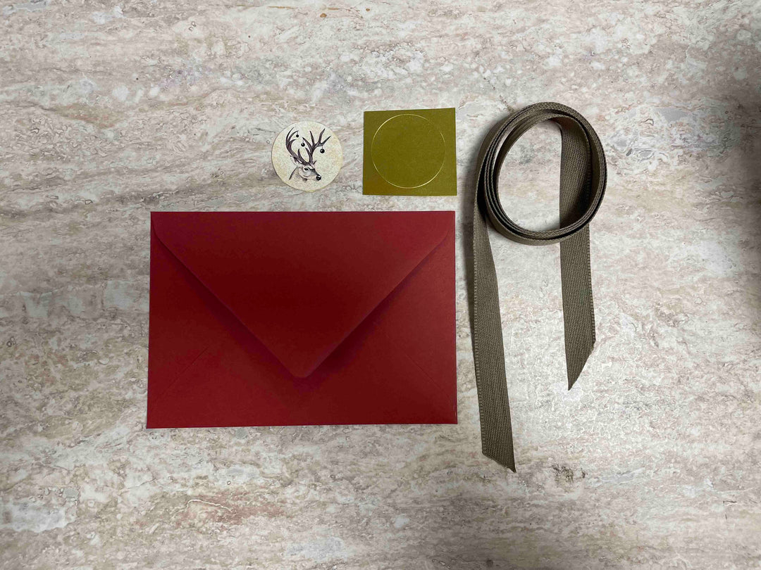 Umschlag-Set DIY mit Schleife &amp; Sticker